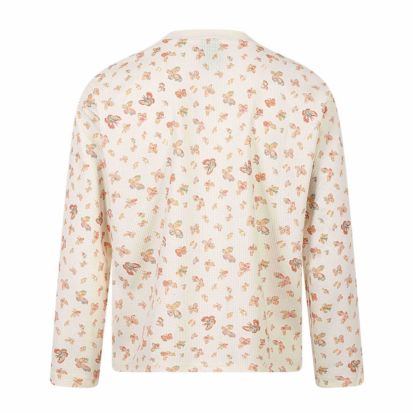 Trendy Graffiti Butterfly Floral All-over Print Round Neck Loose Long Sleeve T-Shirt