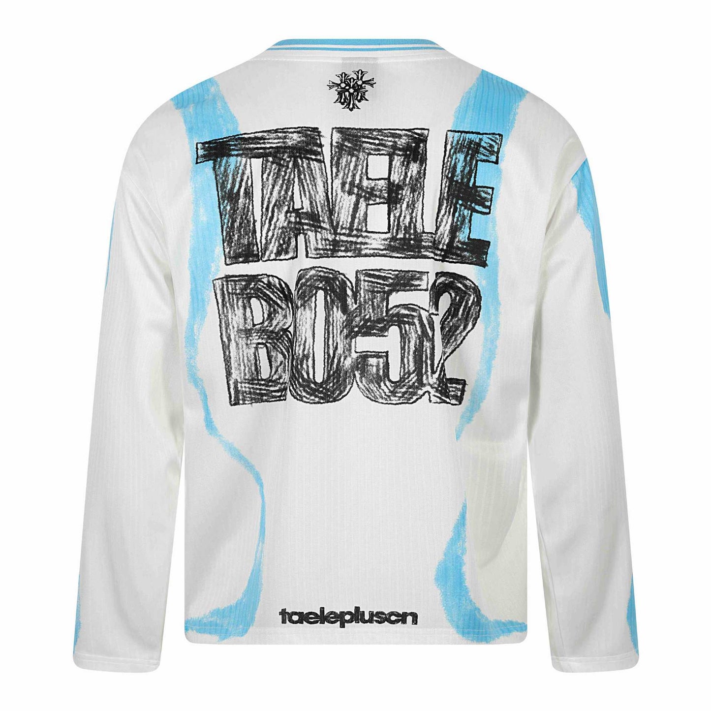 Graffiti Print Casual Loose Fit Long Sleeve Round Neck T-Shirt for Men