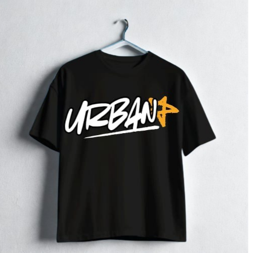 Indievs "Urban Star" Oversized 220 GSM Graphic Tee - Black