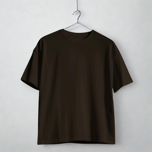 Oversized 220 GSM Brown Cotton T-Shirt