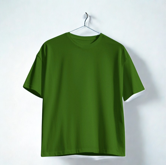 Oversized 220 GSM Avocado Green Cotton T-Shirt