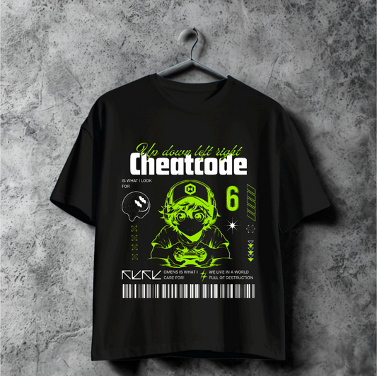 "Indievs Nevand" Oversized T shirt 220 GSM Graphic - Jet Black