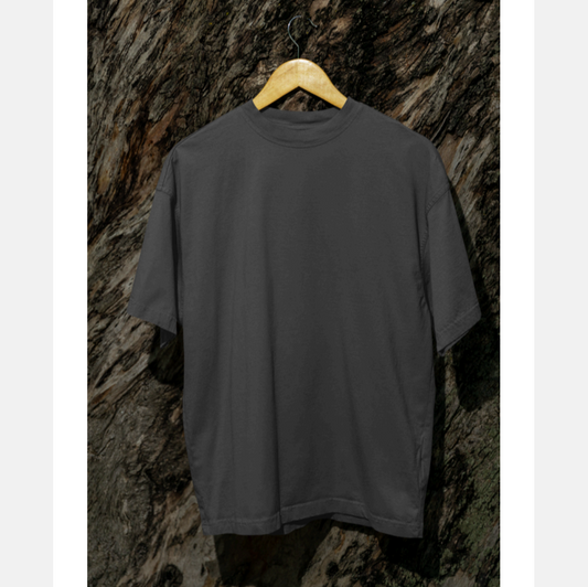 Oversized 240 GSM Smokey Grey French Terry 100% Cotton T-shirt