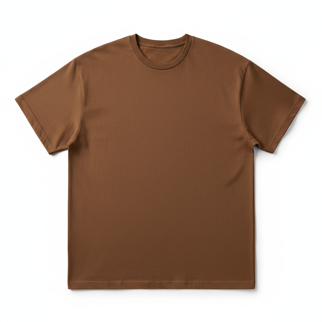 Oversized 220 GSM Brown Cotton T-Shirt