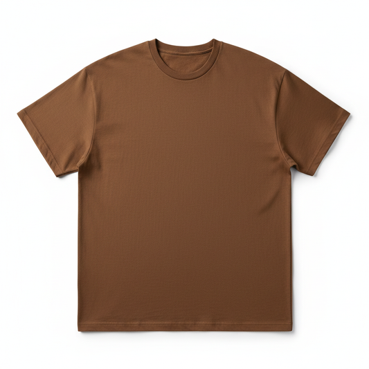 Oversized 220 GSM Brown Cotton T-Shirt