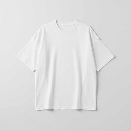 Oversized 220 GSM White Cotton T-Shirt