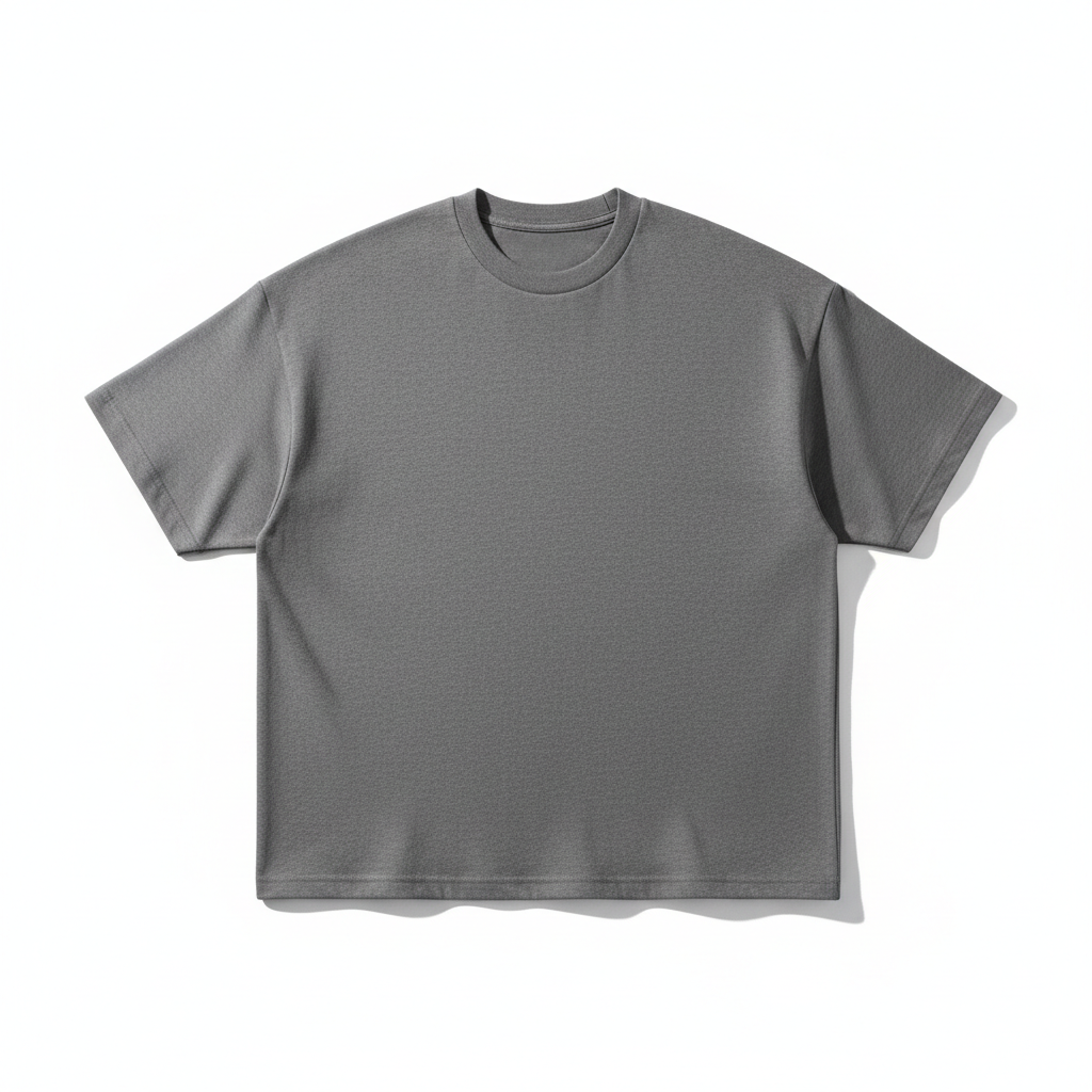 Oversized 240 GSM Smokey Grey French Terry 100% Cotton T-shirt