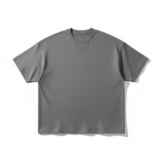Oversized 240 GSM Smokey Grey French Terry 100% Cotton T-shirt