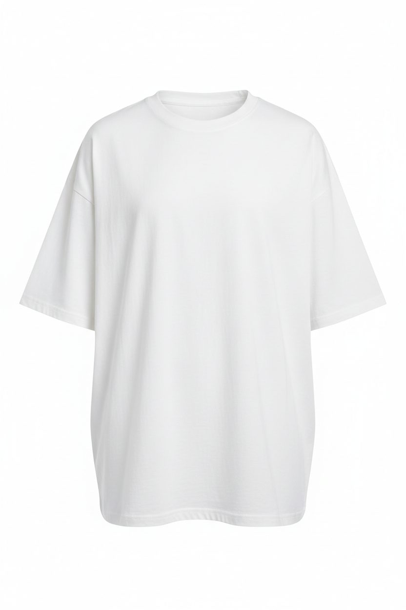 Oversized 220 GSM White Cotton T-Shirt