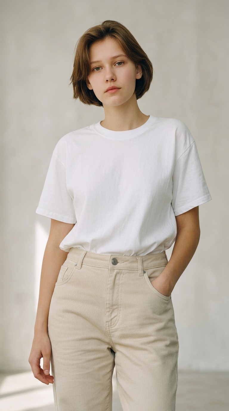 Oversized 220 GSM White Cotton T-Shirt