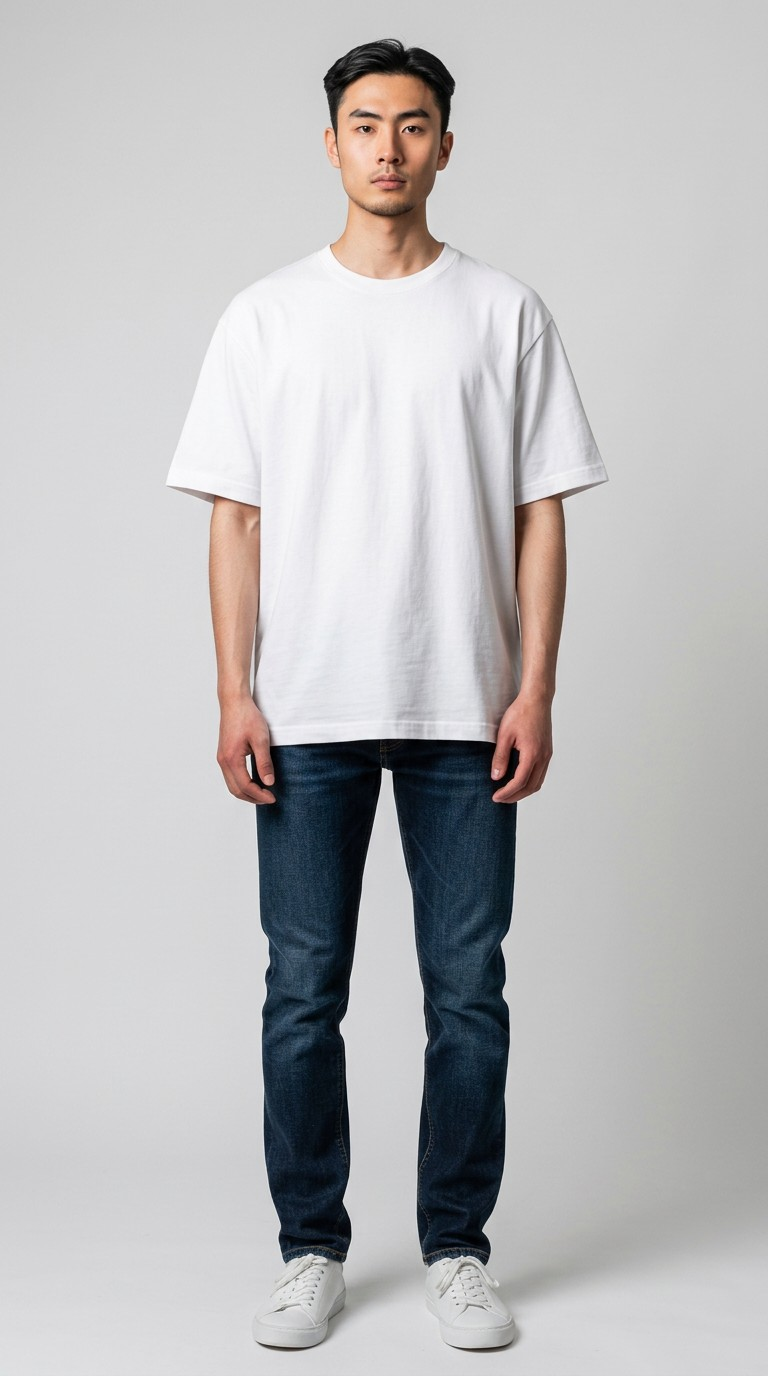 Oversized 220 GSM White Cotton T-Shirt